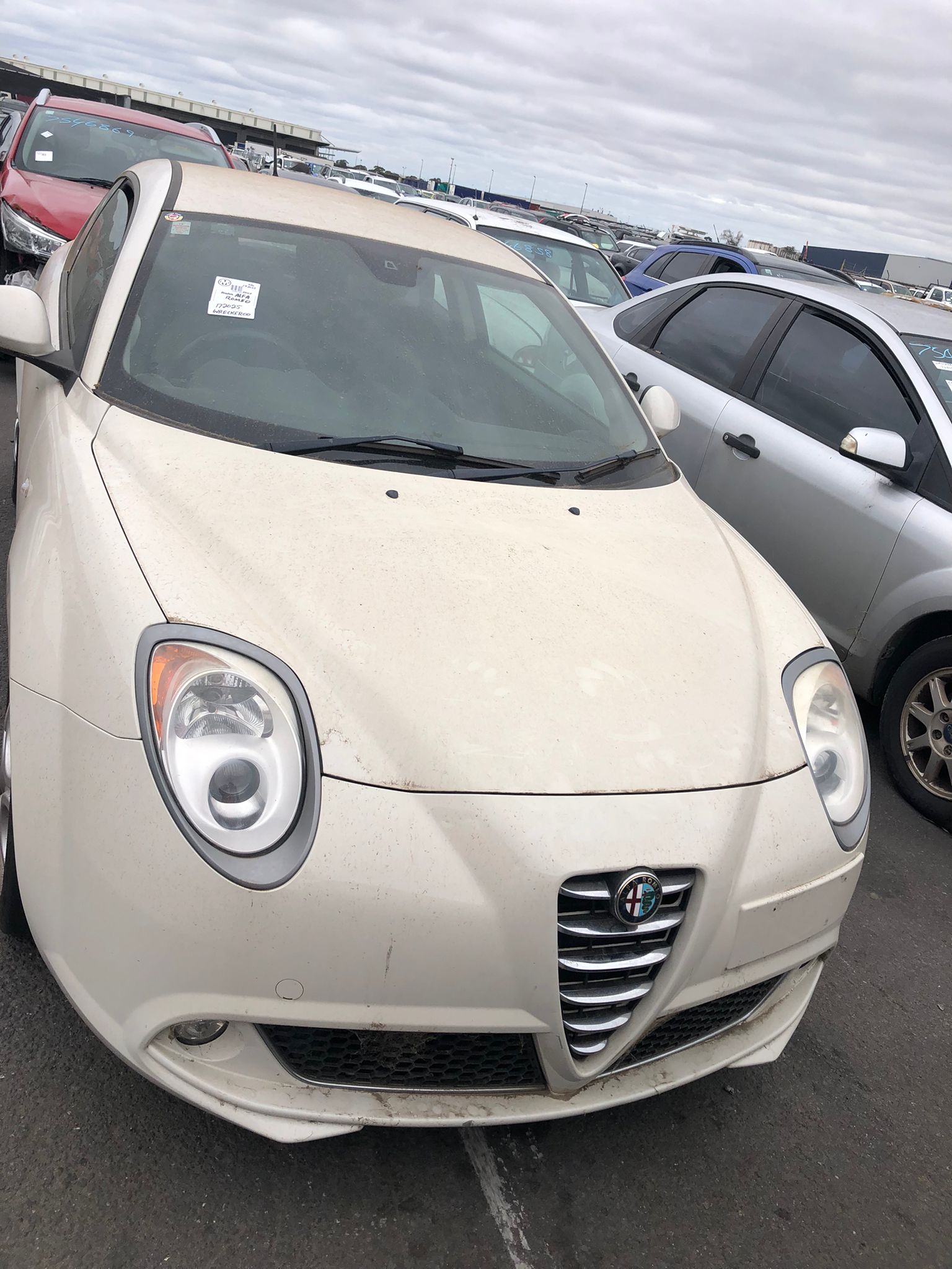 Sell My Scrap Car Monomeith VIC 1 White hatchback with body damage